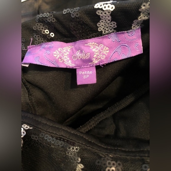 Jolie Dress Size 8P Sequins Y2K Whimsigoth Strapless Satin Midi‎ Cocktail - Picture 7 of 8